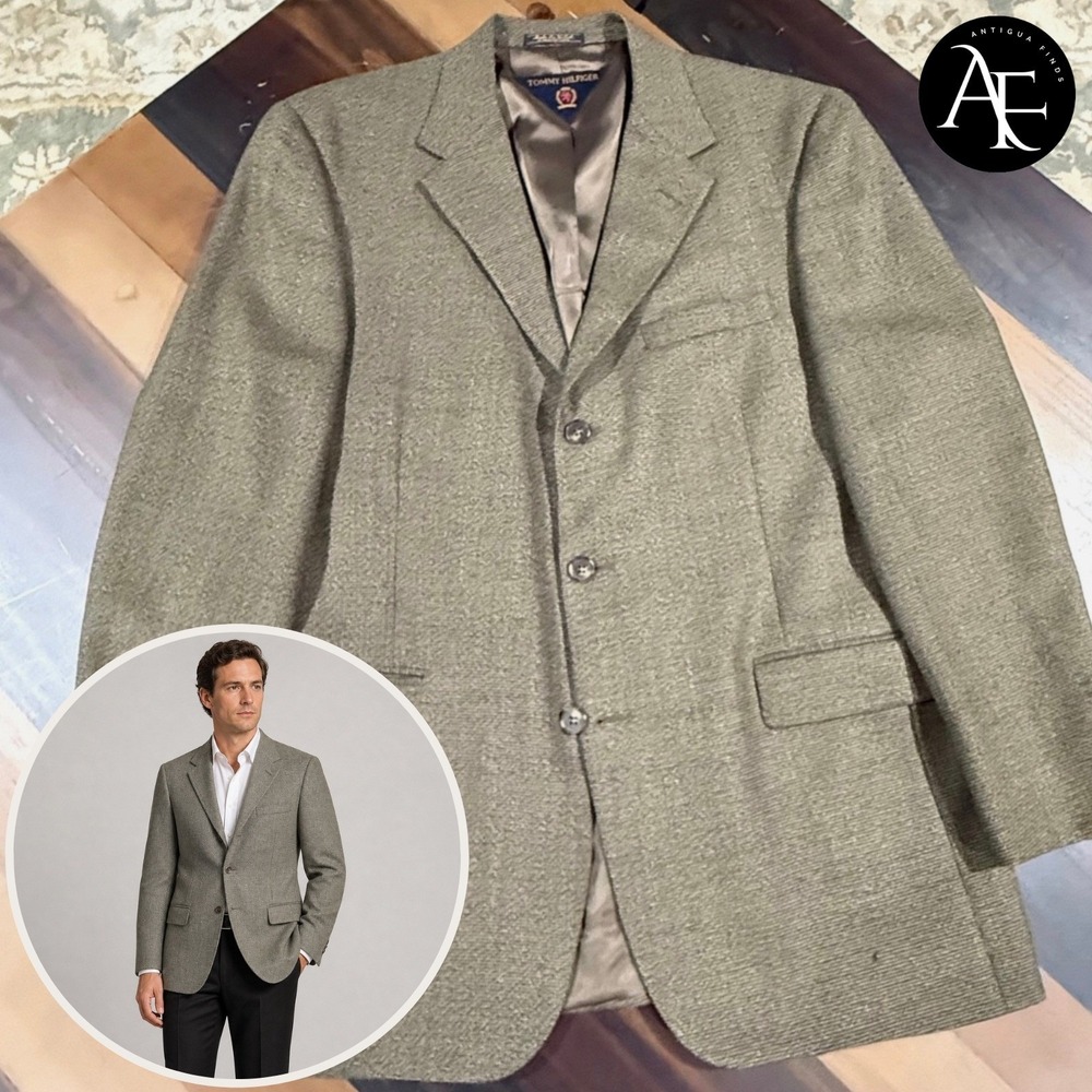 Tommy Hilfiger Men's Sport's Coat Tweed 3-Button Blazer 100% New Wool Size 42R